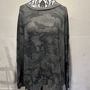 Pink Lily Camo Long Sleeve Top